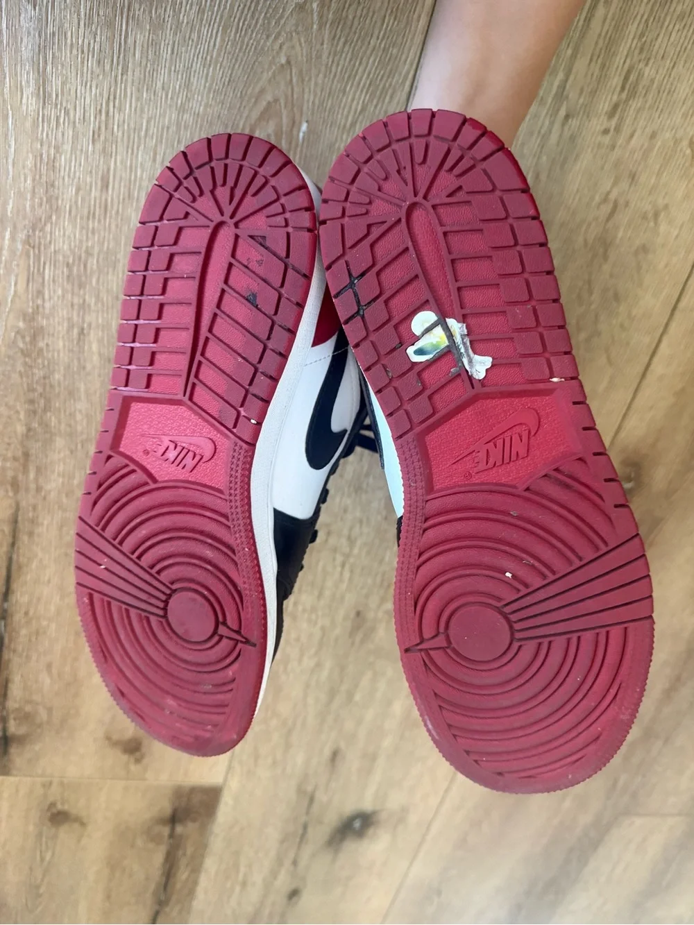 Nike Air Jordan Low-Top Sneakers in Black, White & Red